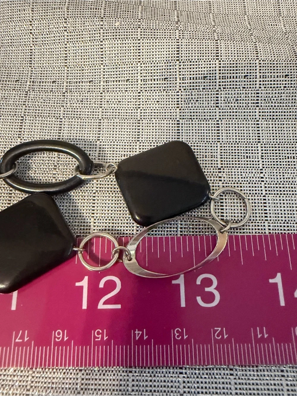Vintage Chic Black Link Pendant Necklace - Brand